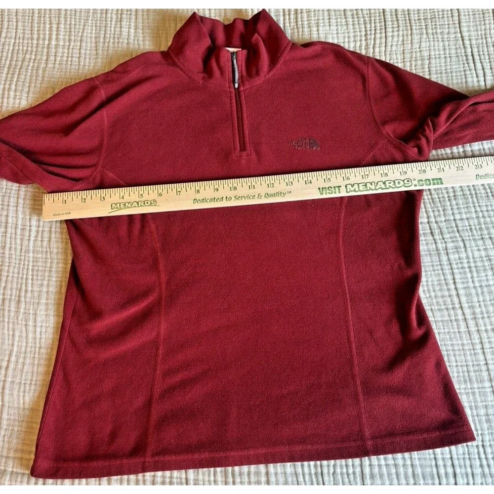 The North Face TKA 100 1/4 Zip Womens Fleece Burgundy Jacket Pullover Medium
